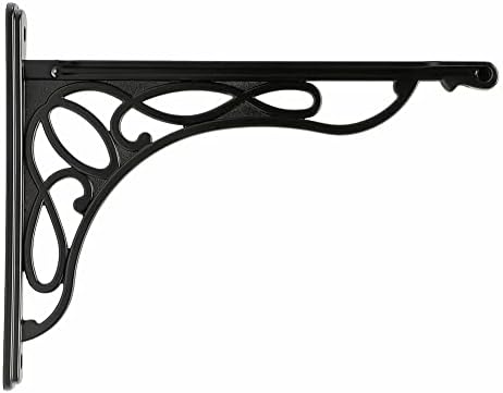 2 Pack Shelf Bracket, Heavy Duty and Hardware Included, Black Finish 9.5" X 7.5" Inch