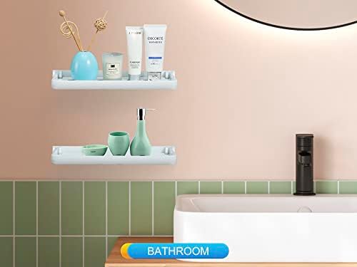 White Small Folding Wall Shelf, RV Aluminum Foldable Shelves, 90° Fold Up and Waterproof, Drop Down Floating Shelf for K