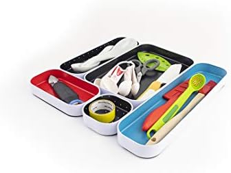 Three by Three Seattle Metal Drawer Organizer Tray Set, 5-Pc, 1" (Multi)