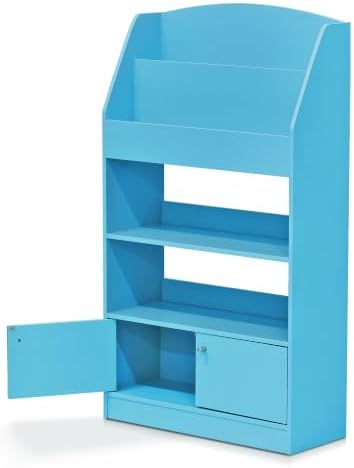 Furinno LOVA Book Shelf, Magazine Bookshelf, Bookcase with Storage Cabinet, 9.4 x 24.6 x 43.3, for Living Room, Bedroom,