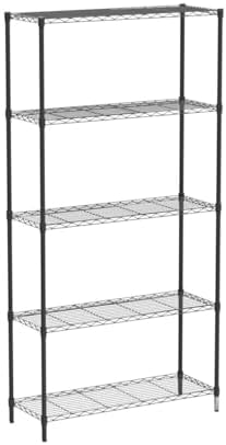 Dkeli 5-Tier Adjustable Heavy Duty Metal Storage Shelves, 250 Capacity Per Shelf, 36" X 14" X 72" Wire Shelving Unit Rac