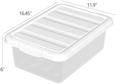 14 Quart Plastic Clear Storage Bin, 2 Packs