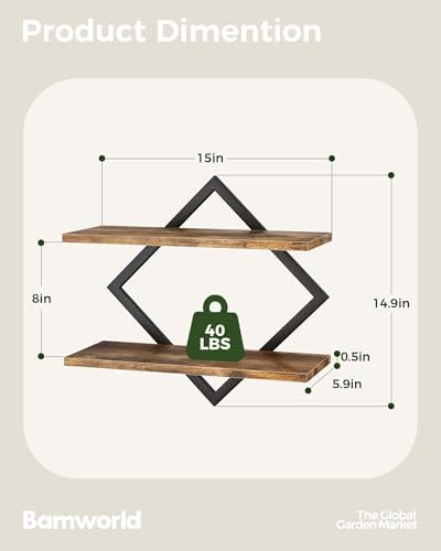 Bamworld Floating Shelves for Wall Planters Indoor Hanging Plant Shelves