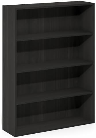 Furinno PASIR Book Shelf, 4-Tier Bookshelf with Open Storage Shelf, Standing Bookcase, 9.3 x 31.3 x 41.8, Easy Assembly,