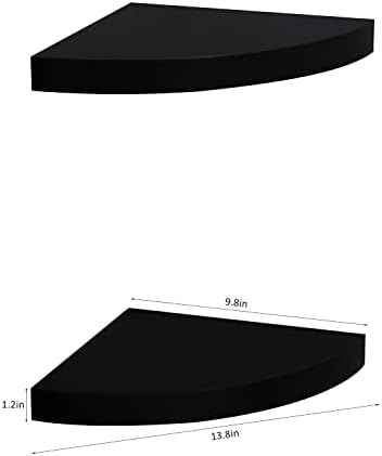 AHDECOR Black Corner Shelves, Modern Floating Corner Shelf for Space-Saving Storage in Bathroom, Bedroom, Kitchen, and M