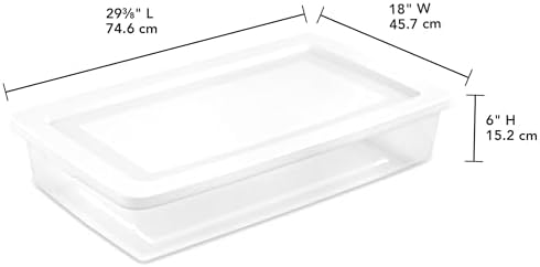 Sterilite Storage Box, Stackable Clear Plastic Bins, 41 Quart, 6-Pack