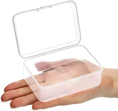 SATINIOR 24 Pcs Small Clear Plastic Container Box, 3.5 x 2.4 X1.2 in