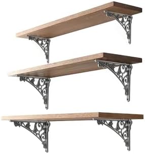 Decorative Shelf Bracket 10 inch, Rustic Antique Silver Brackets for Shelving, Heavy Duty Vintage, DIY Projects, Hardwar