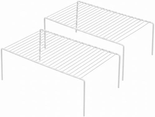 iPEGTOP Kitchen Cabinet Storage Shelf Rack, Set of 2 Large (15.7 x 9.4 Inch) Rustproof Metal Wire Shelves Spice Shelf Ra