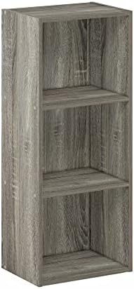 Furinno LUDER Book Shelf, 3-Cube Bookshelf, Bookcase with Open Shelves, 9.3 x 12 x 31.5, Easy Assembly, for Living Room,