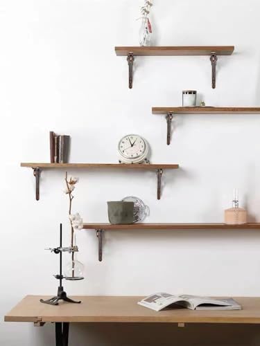 Decorative Shelf Bracket 12 inch Antique Copper Brackets for Shelving Solid Heavy Duty Vintage DIY Projects Hardware Inc