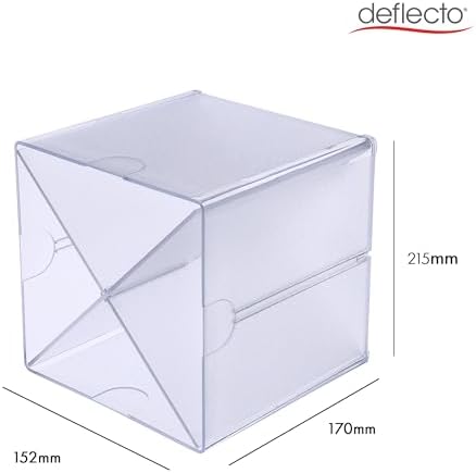 Deflecto Stackable Cube Organizer - X Divider, Clear (350201-AMZ)