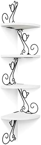 Alsonerbay 4-Tier Cat Shaped Corner Floating Shelf Wall Mount, White