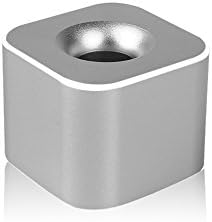 Coideal Silver Single Pen Holder Stand, Aluminum Desk Pen Base, Mini One-Hole Fountain Pen Holder for Pencil, Toothbrush, Makeup Brush, Office Desktop Organizer
