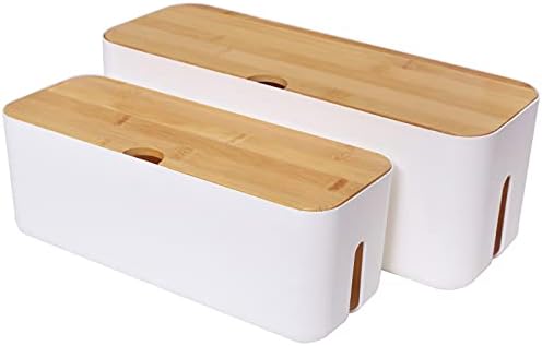 Changsuo Cable Management Box Set Cable Organizer Boxes for Extension Cord Power Stripe Surge Protector Wire Management 