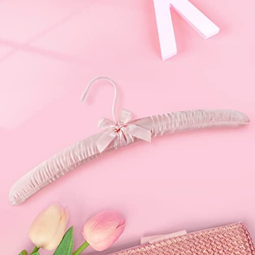 TOPIA HANGER Satin Padded Hangers for Women Clothing 17-inch 10 Pack Pink