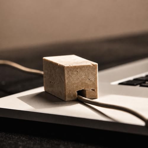 Travertine Cord Holder-Cable Organizer for Desktop, Nightstand