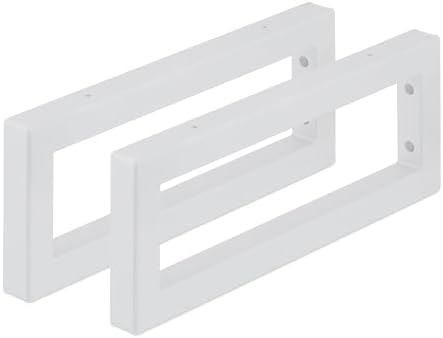 Relaxdays Wall Bracket, Set of 2, 40 cm, Steel, Shelf Brackets for Washbasin & Wall Shelf, Rectangular Shelf Console, Wh