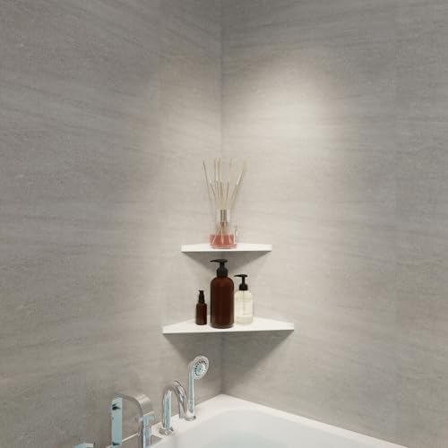 3.0mm Aluminum Alloy Corner Shelf Wall Mounted, for Bathrooms,Offices, Bedrooms,Kitchens,Dorm Rooms and Living Rooms (Wh