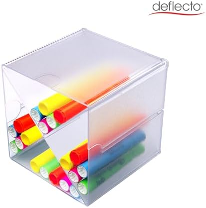 Deflecto Stackable Cube Organizer - X Divider, Clear (350201-AMZ)
