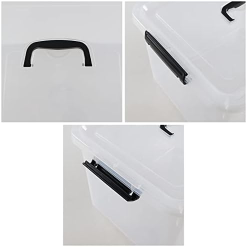 Esdiplot 4 Pack 17.5 L Clear Plastic Storage Box with Handle