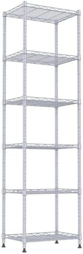 REGILLER 6 Wire Shelving Steel Storage Rack Adjustable Unit Shelves for Laundry Bathroom Kitchen Pantry Closet(Silver, 1