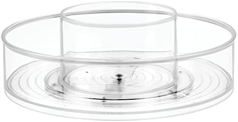 mDesign Plastic Lazy Susan Round Spinning Storage Tray; Rotating 360 Degree Carousel Organizer for Makeup, Cosmetic Orga