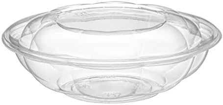 GUSTO [18 oz. - 50 Count Clear Plastic Salad Bowls with Lids, Disposable Salad Containers - Perfect for Takeout, Salads, and Meal Prep (Formerly Comfy Package)