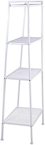 Yescom 4 Tier Metal Ladder Shelf Bookshelf Bookcase Leaning Storage Rack A Frame Corner Display Plant Vertical White
