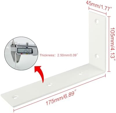 Alise 4Pcs White Heavy-Duty L-Shaped Floating Shelf Wall Brackets