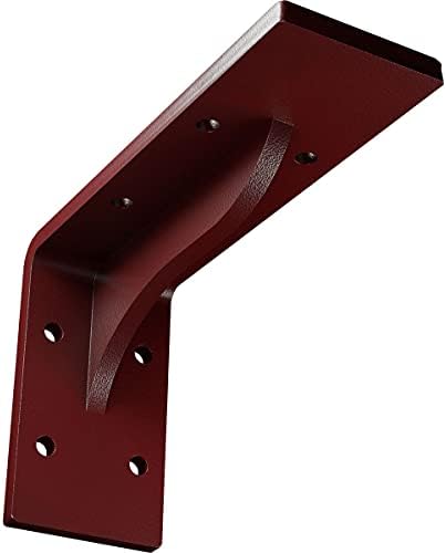 Ekena Millwork BKTM02X06X03EBHRE Steel Bracket Embrey, 2" W x 6" D x 3 3/4" H, Hammered Bright Red