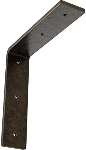 2" W x 8" D x 8" H Hamilton Steel Bracket, Antiqued Pale Gold