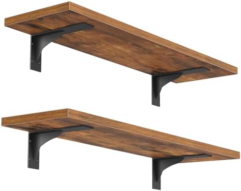 HOOBRO Floating Shelves for Wall, 15.7" Wall Mounted Shelves Set of 2