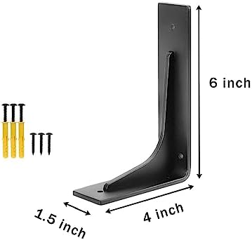 6"x 4"Shelf Brackets,L Shelf Bracketsn, Vertical Angle, Premium Alloy Metal Heavy Duty Shelf Bracket, high Strength Moun