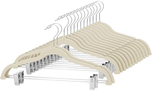 Cozymood Velvet Skirt Hangers - Pack of 24 - Velvet Hangers with Clips