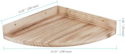 5 PCS Corner Wall Shelf Floating, 15.6 x 11.2 x 2 inch Wooden Wall Mount Corner Storage Display Floating Shelves for Liv