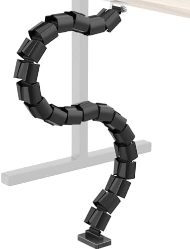 Heavy Duty Screw-in Cable Management Spine, 4-Channel Under Desk Vertebrae Cord Organizer for Wood & Laminate Standing D