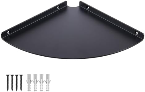 11 Inch Corner Shelf - Heavy Duty 3.0mm Aluminum Alloy Wall Mounted Floating Shelf for Bathroom, Kitchen, Living Room, O