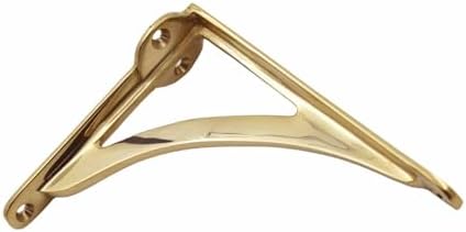STYLENT Decor Decorative Brass Shelf Bracket, Heavy Duty and Antique Shelf Bracket for Shelving Modern L Shaped Design (