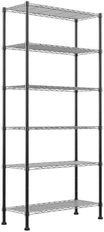 REGILLER 6-Wire Shelving Metal Storage Rack Adjustable Shelves,Standing Storage Shelf Units for Laundry Bathroom Kitchen