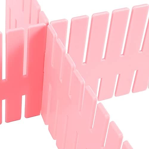ZOENHOU 60 PCS DIY Drawer Divider Organizers, Pink Grid Drawer Dividers, Adjustable Premium Plastic Organizers for Makeu