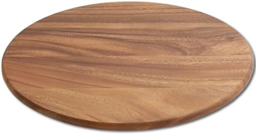 Woodard & Charles Round Acacia Wood Lazy Susan Turntable, 16", 6 Pack