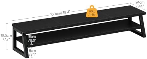HOOBRO 2-Tier Dual Monitor Stand Riser, 39 Inch Large Computer Monitor Stand for 2 Monitors, Computer Monitor Riser, Des
