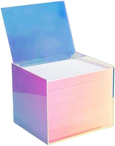 Disposable Face Facial Towel Holder Storage Box Acrylic Container, Rainbow