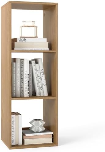 Tangkula 3-Cube Bookcase, 4-Tier Bookshelf with Open Compartments, Freestanding Cube Storage Organizer with Anti-Topplin