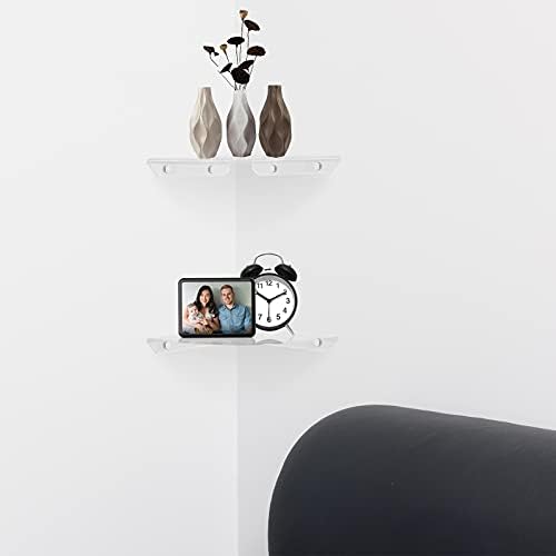 Cosmos 2 Pcs Acrylic Wall Mount Floating Corner Shelves Quarter Round Shower Shelf Hanging Corner Shelves Wall Storage D
