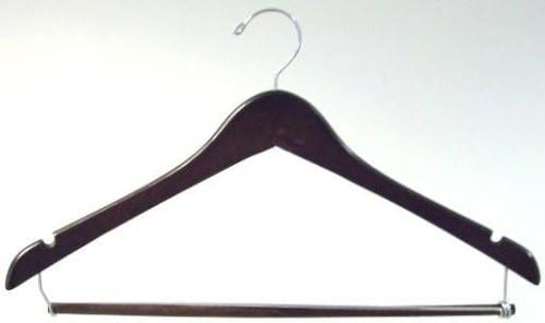 Only Hangers Walnut Finish Hanger with Locking Bar (Set of 10)