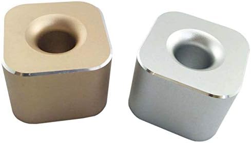 Coideal Single Pen Stand Holder, 2 Pcs Mini Aluminum Pen Base for Desk Fountain Pen, Toothbrush, Office (Silver & Gold)