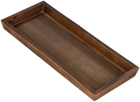 MAONAME Brown Rustic Long Narrow Tray, 12.2"x 5" Wood Bathroom Vanity Tray