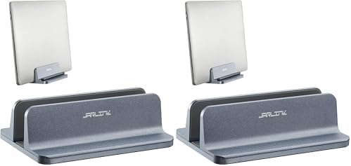 JARLINK Vertical Laptop Stand, Aluminum Laptop Holder Desktop Stand with Adjustable Dock Size (up to 17.3 inches) Compat